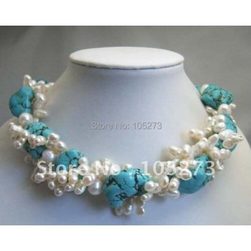 MULTI - STRAND NECKLACE WITH PEARL 18''INCHS FASHION WOMANS JEWELLEY NEW FREE SHIPPING FN848A