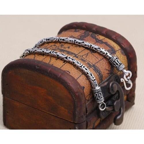 L&P Handmade Orinignal Lucky Bracelet For men Free shipping pure silver handmade Thailand 999 sterling silver jewelry