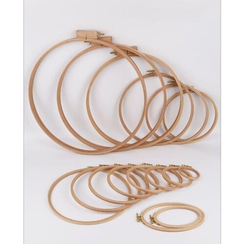8 sizes beech Frame Embroidery Hoop Ring set, DIY Needlecraft Cross Stitch Round Loop Hand Sewing Tools