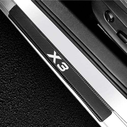4PCS For BWM X3 Carbon Fiber Car Stickers Door Sills Guards Stickers Sticker For Auto BWM Accessories Car Decoration