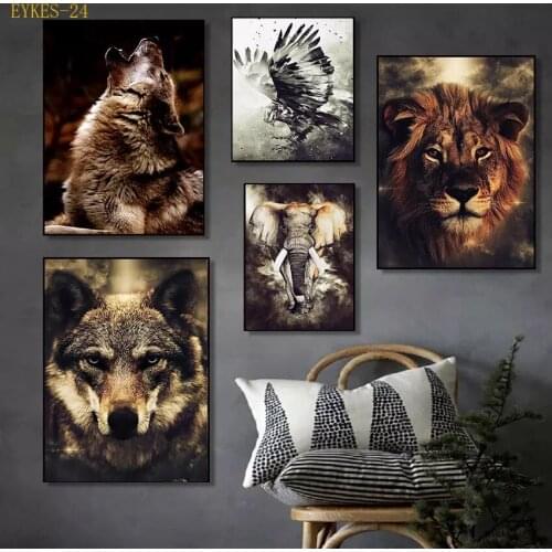 Natural Forest Animal Canvas Wall Art Print Print Scandinavian Style Home Decor Poster Decorative Painting