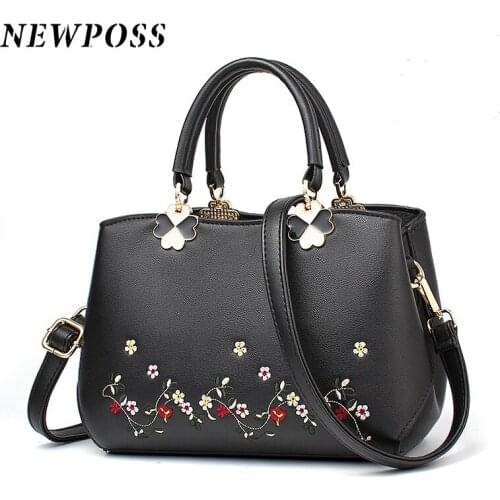 Newposs Luxury Handbag Women Printing PU Leather Handle Bag Fashion Brand Lady Tote Big Capacity Shoulder Bag Shopping Purse