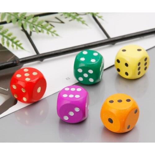 2021 New 5pcs 16mm Wood Dice Number Round Corner Hexahedron For Family Party DND Kid Toys