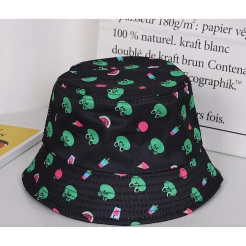 2021 New Summer Cartoons Graffiti Bucket Hat For Women Men Outdoor Foldable Bob Fisherman Hat Girls Boys Gorros Panama Sun Hat