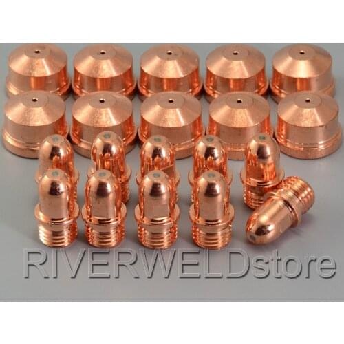 10PCS PR0101 Plasma Electrodes + 10PCS PD0101-14 Tips Fit Trafimet A101 A141 P141 Torch Consumables Accessories