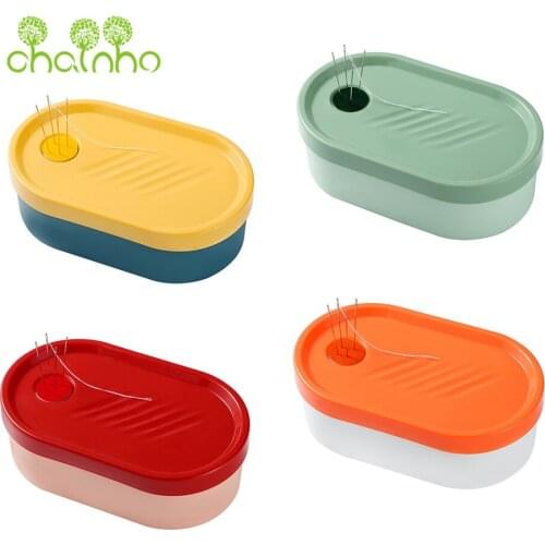 Chainho,Portable Rectangle Household Needle Thread Bottons Box Set,Candy Colors, Multifunctional Handmade Storage, TL012
