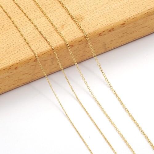 18K Gold Plated 1Meter Copper O-shape Chain Connectors 1-2mm Width for DIY Necklace Bracelet Jewelry Craft Making Accessories