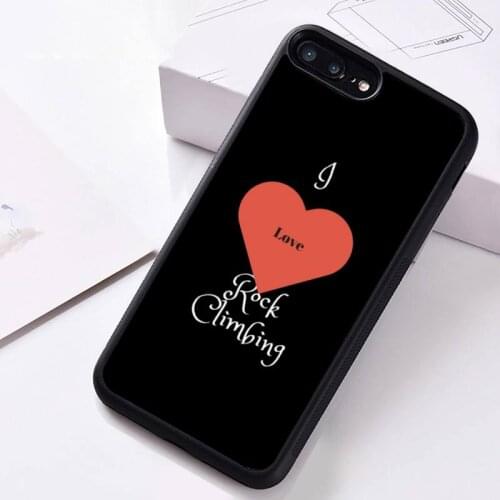 I love rock climbing Phone Case Rubber For iphone 12 11 Pro Max Mini XS Max 8 7 6 6S Plus X 5S SE 2020 XR cover