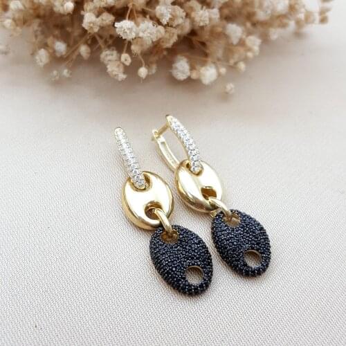 New Chunky Trendy Gold 925 Sterling Silver Fashion Coffee Bean Earring Gift Party Bracelet For Women Sailor Fine Jewelry Luxury