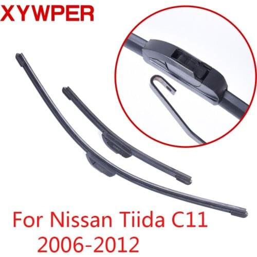 XYWPER Wiper Blades for Nissan Tiida C11 2006 2007 2008 2009 2010 2011 2012 24"&13"Car Accessories Soft Rubber Windshield Wiper