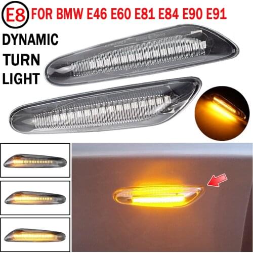 2 pieces Led Dynamic Side Marker Turn Signal Light Indicator Blinker Lamp Signal Lamp For BMW E90 E91 E92 E93 E60 E87 E82 E46