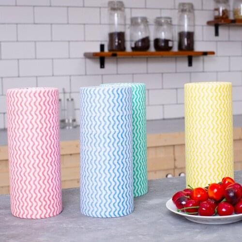 Kitchen Cleaning Cloth Non-woven Fabric Strong Absorbent Multifunction Dry-wet Use Scouring Pad Microfiber Household Dishcloth