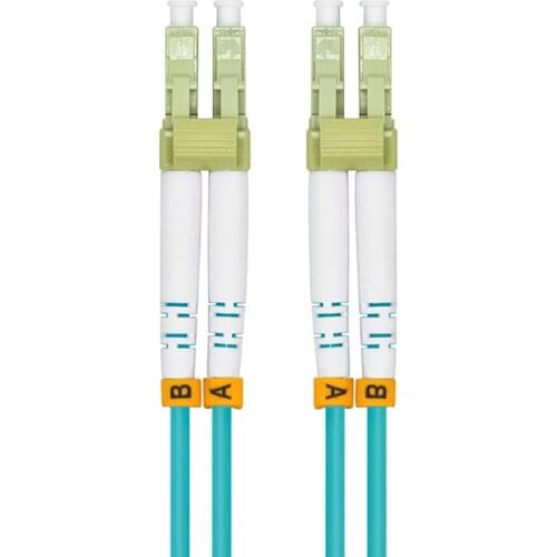 Indoor Armored 10 Meters LC-LC Duplex 10 Gigabit 50/125 Multi-mode Fiber Optical Cable OM3 Aqua 10GB LC to LC Patch Cord Jumper