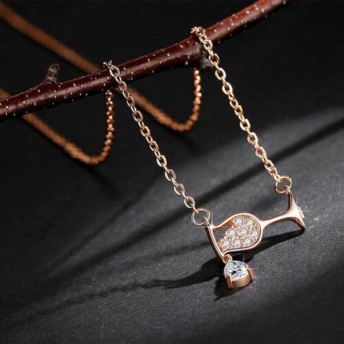 Top Quality Jewelry Natural Gemstones Moissanite Garnet Zirconia Silver Color Engagement Chain Pendant Necklaces For Girl Woman