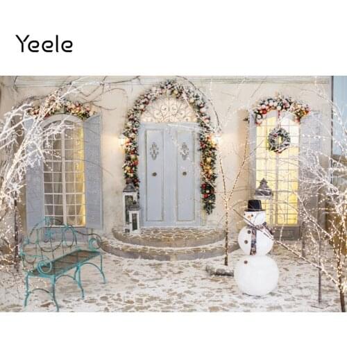 Yeele Christmas Backdrop Props Glitter Snowmen White House Portrait Background Photocall Photography Photo Studio Photographic
