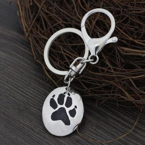 Youe shone Nrose Viking Odins Wolf Paw Track Keychain Pewter Pendant Animal Jewelry