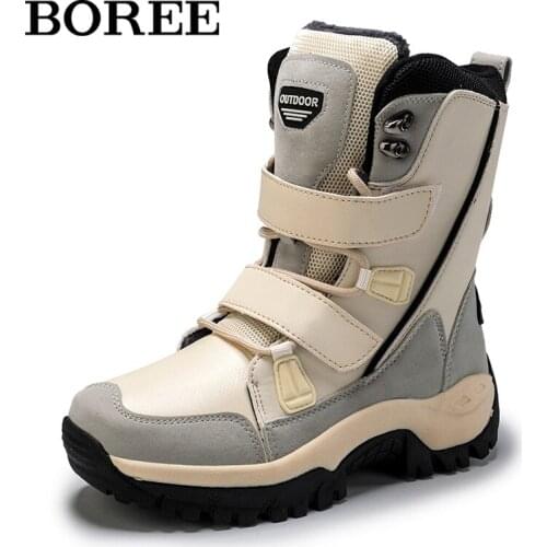 Women Boots Winter Warm Shoes Quality Mid-Calf Snow Boots Ladies Velcro Comfortable Waterproof Booties Womens Platform Sneakers