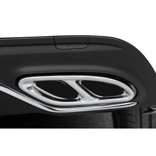 2pcs Glossy Stainless Rear Exhaust Muffler Cover Trim For Mercedes CLA Class C118 W118 2020