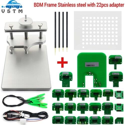 2021 Newest BDM Frame with 22pcs BDM Adapters BDM Probe Adapters Full Set LED BDM Frame ECU Programmer RAMP Adapter Steel