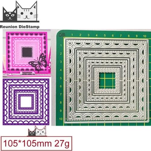 2021 New Metal Dies Square Border Frame Lace Metal Cutting Dies DIY Scrapbooking Steel Craft Die Cut Embossing Paper Cards