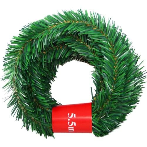 5.5M Artificial Christmas Tree Rattan Garland Pack Christmas Pine Wall Garden Decoration Hanging Ornaments DIY decoration wreath