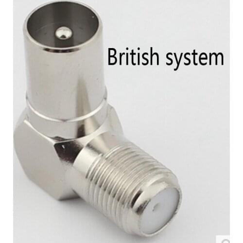 5pcs Copper Imperial F Female to 9.5 TV CATV Male Right Angle Adapter TV antenna connector