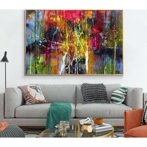 Abstract Colorful Canvas Modern Art Posters and Prints Art Canvas Paintings on the Wall Pictures for Living Room Home Decoration