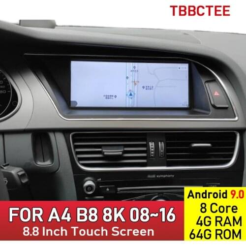 Android 9.0 Eight core 4+64GB Auto Radio For Audi A4 B8 8K 2008~2016 MMI Car Multimedia Player GPS Navigation WIFI
