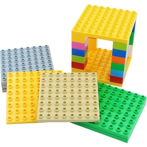 64 dots baseplate Assemble classic Bricks Big size Building Blocks accessory Compatible with Duplo sets children DIY Toys gift