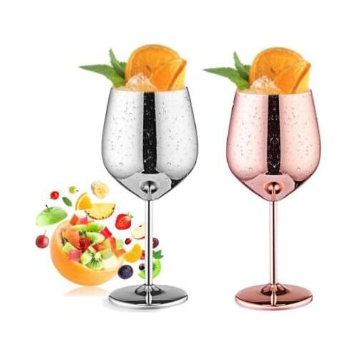 Wine Glasses Stainless Steel Red Wine Single-layer Goblets 500ml Food Grade Juice Drink Goblet Shatterproof Party Kitchen Tools