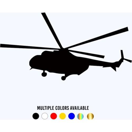 CK2563#23*12cm Mi-8 helicopter funny car sticker vinyl decal silver/black car auto stickers for car bumper window car decoration