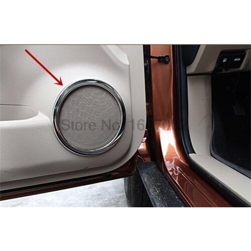 For Nissan Rogue X-Trail X Trail XTrail 2014 2015 ABS Chrome Inside Door Audio Speaker Sound Horn Cover Ring Interior Mouldings