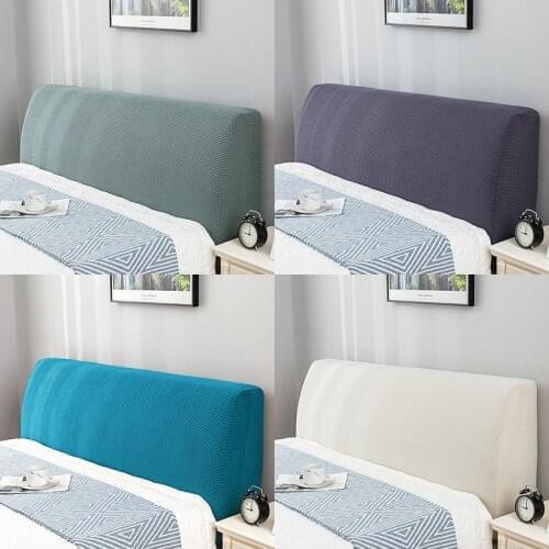 Elastic All-inclusive Soft Headboard Cover Solid Color Plush Thicken Bed Head Cover Bed Head Back Protection Dust Cover Plain
