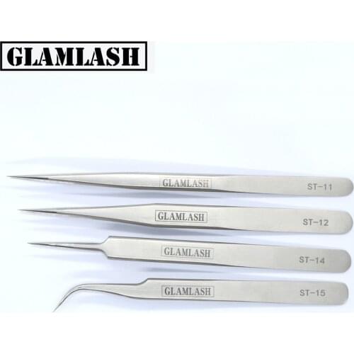 GLAMLASH ST-11 ST-12 ST-14 ST-15 Series Anti-static Tweezer Curved Tweezer Straight Tip Tweezer Makeup Tool