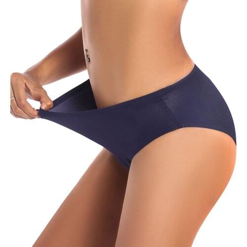 Blue Seamless Menstrual Panties For Women Leakproof Period Pants Sexy Heavy Flow Underwear Four Layers Physiological Underpants