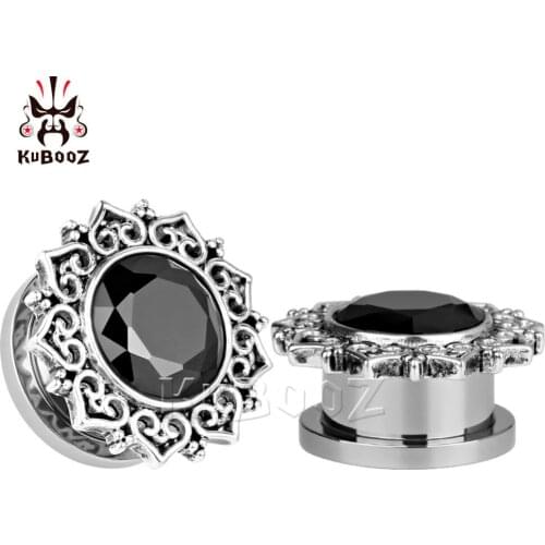 KUBOOZ Ear Piercing Zircon Extensions Plug Tunnel Body Jewelry Screw Expander Gauges Piercing Ring Fashion Gift 36PCS 2G 0G 00G