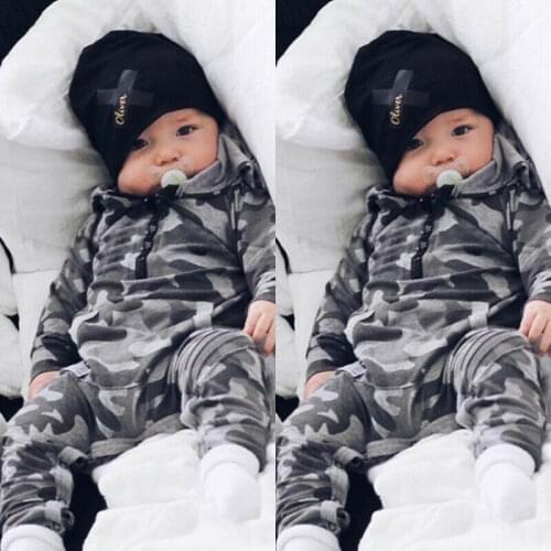Newborn Infant Baby Boy Girl Kids Hooded Romper Jumpsuit Clothes Outfit