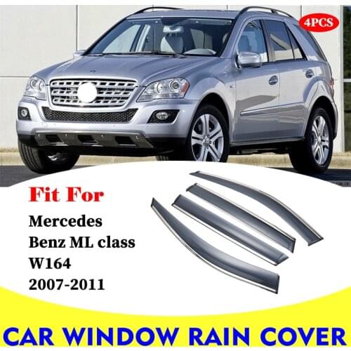 For Mercedes Benz ML class W164 ML350 2007-2011 Window Visor Car Rain Shield Deflectors Awning Trim Cover Exterior Car-Styling