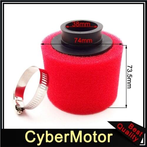 Red 38mm Foam Air Filter Cleaner For Mikuni VM22 26mm Carb Pit Dirt Bike Motorcycle CRF50 XR50 KLX110 SSR Lifan YX