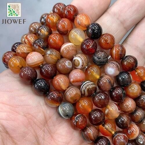 4 6 8 10 12 14MM Natural Stone Fantasy Dream Stripe Agates Round Beads Diy Bracelet Accessories for Jewelry Findings 15" Strand