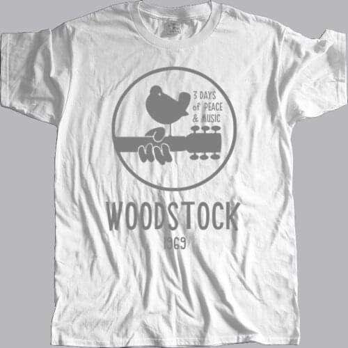 Men o-neck tshirt fashion brand t-shirt black new Woodstock 1969 Vintage T shirt men Music Man Brand T-shirt Bigger size