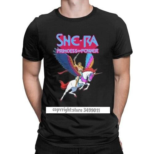 Mens She-Ra Of Power T Shirt He-Man and the of the Universe Premium Cotton Tops Vintage Tshirts Tops T Shirt