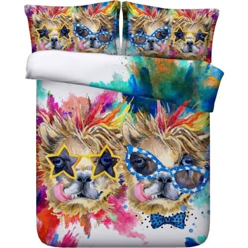 Bedding Set 3d Hip Hop Alpaca Bedding Set Queen King Size Cute Alpaca Bedding Sheet Duvet Cover With Pillowcases