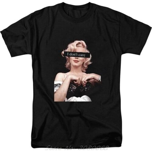 New Vintage Marilyn Monroe Spoof I DON'T CARE Print T-Shirt Summer Funny Men/women Tshirt Art Tops Fashion Tees Sweatshirt