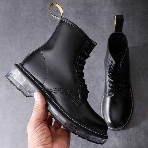 2021 New Fashion Womens Boots Air Cushion Casual Shoes Winter Platform Ankle Boots Genuine Leather Martin Booties Female