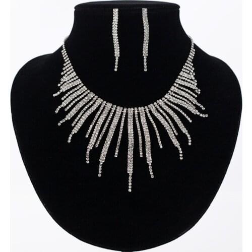 YFJEWE Newest European Big Luxury Crystal Necklace Gem Crystal Statement Necklace Choker Collar Necklace for the bride #N118