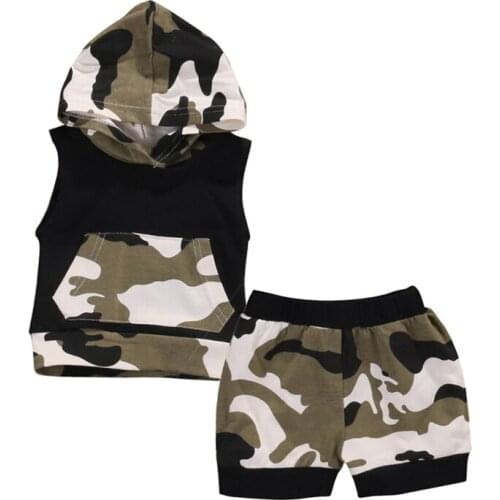 Newborn Infant Baby Boy Girl Clothes Hooded Vest Top + Short Pants Outfits Set 2pcs suit baby boy clothes newborn