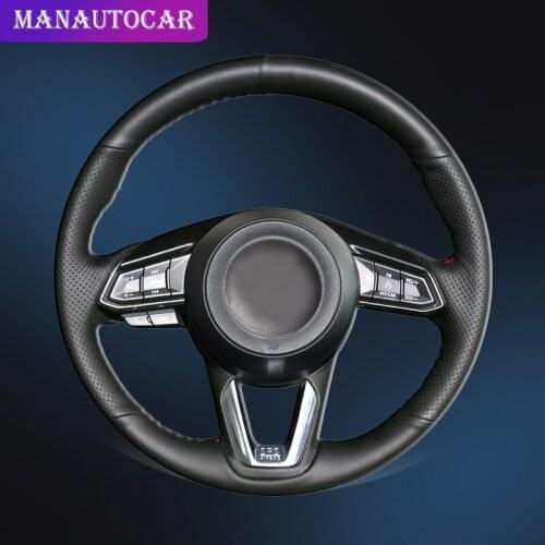 Car Braid On The Steering Wheel Cover for Mazda 3 Axela Mazda 6 Atenza CX-3 2018-2019 CX-5 2017-2019 CX-9 for Toyota Yaris 2019