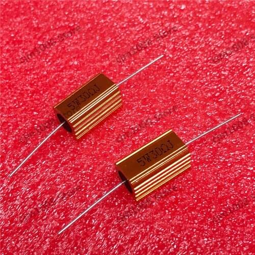 RX24-5W 30R 30RJ Power Metal Shell Case Gold Aluminium Case Wirewound Resistor 5W 30ohm 5% Automobile LED lamp resistors