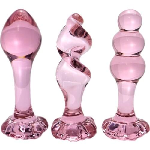 Flower Crystal Glass Anal Plug Masturbation Sex Toys For Women Men Butt Plug Adult Products Pink Prostate Massager G-spot